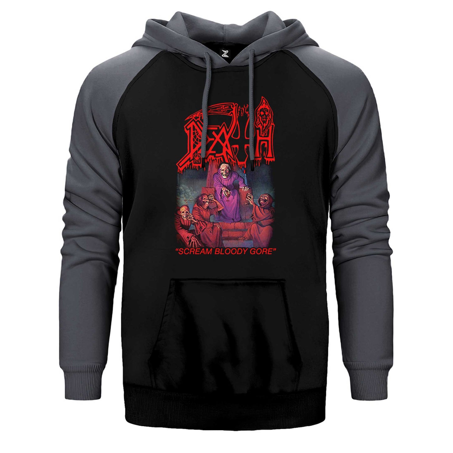 Death Scream Bloody Gore Çift Renk Reglan Kol Sweatshirt / Hoodie