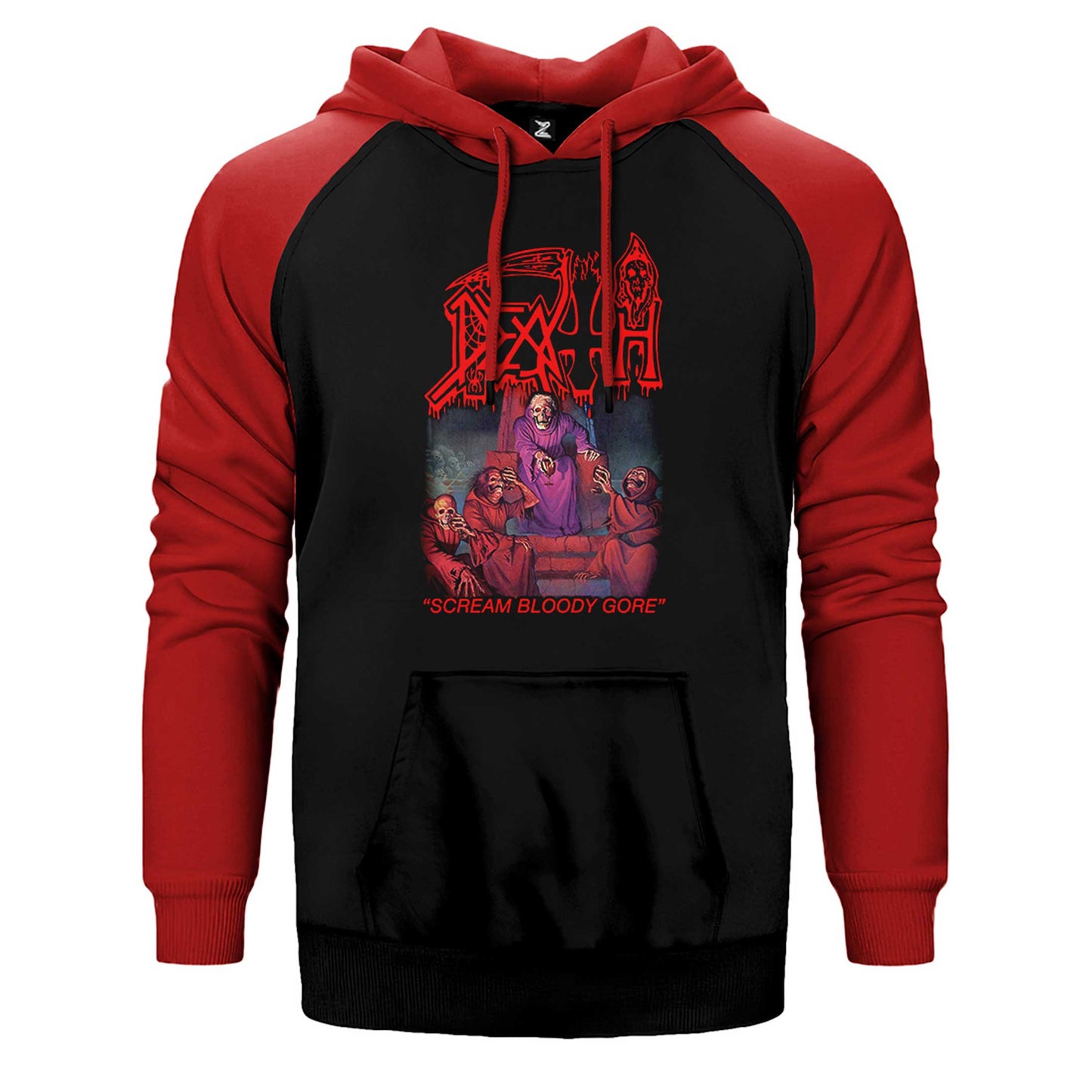 Death Scream Bloody Gore Çift Renk Reglan Kol Sweatshirt / Hoodie