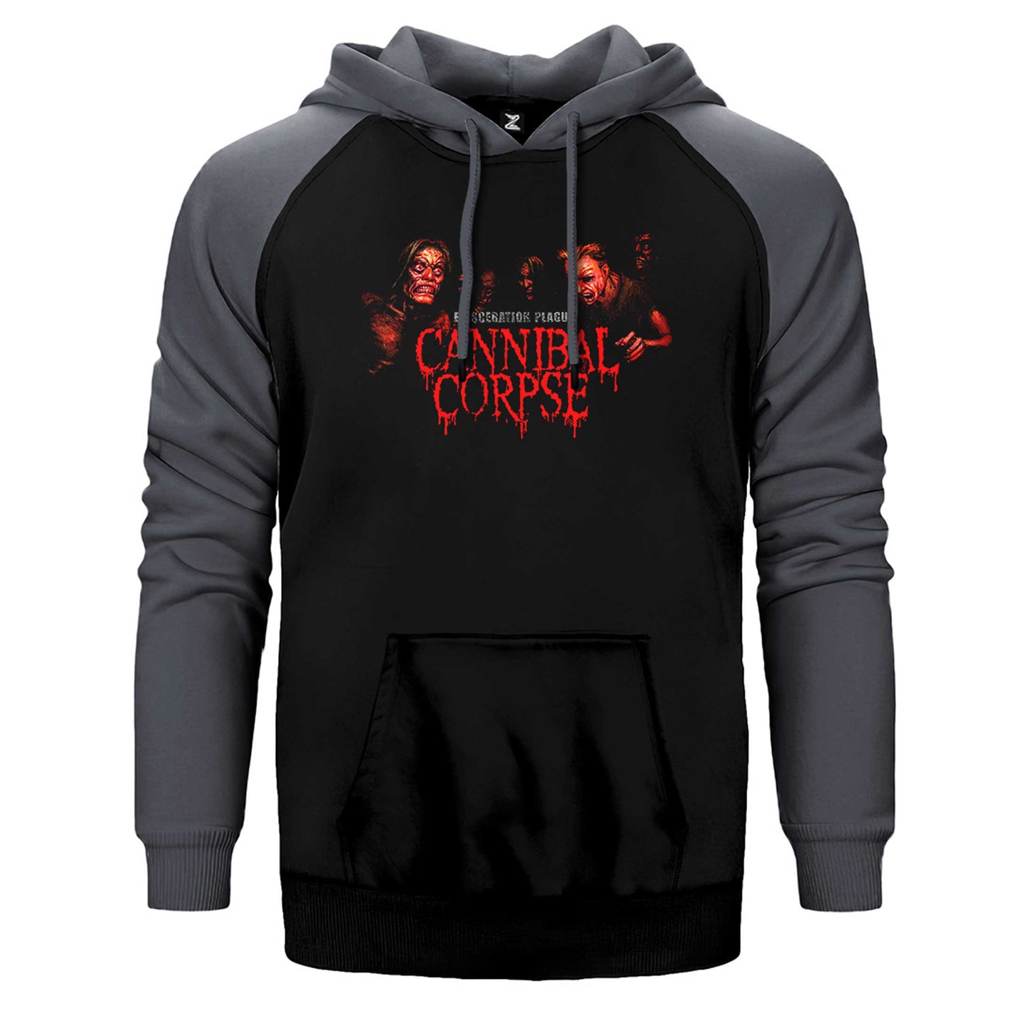 Cannibal Corpse Evisceration Plague Çift Renk Reglan Kol Sweatshirt / Hoodie