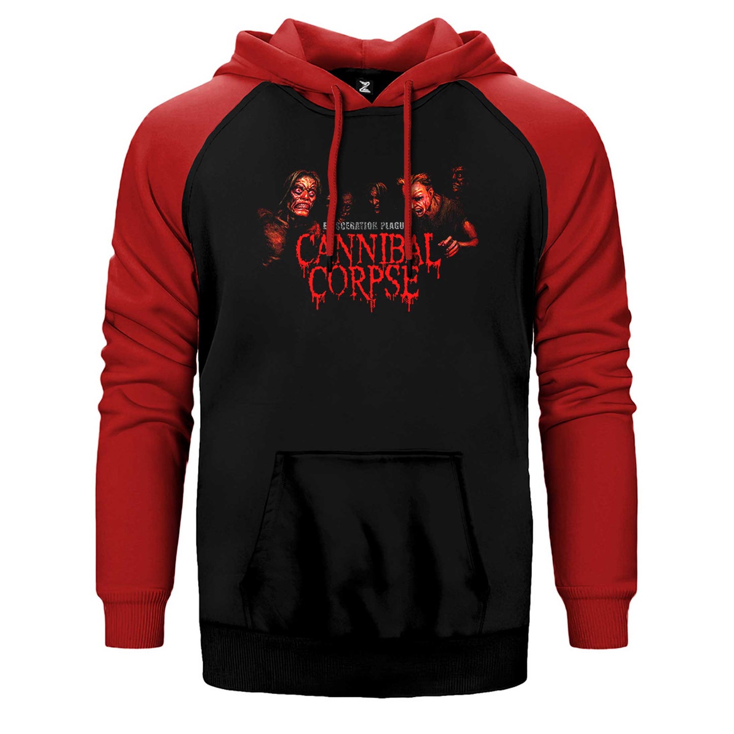 Cannibal Corpse Evisceration Plague Çift Renk Reglan Kol Sweatshirt / Hoodie