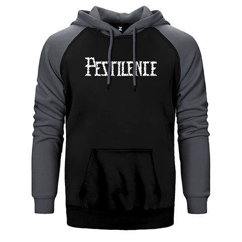 Pestilence Logo Çift Renk Reglan Kol Sweatshirt / Hoodie