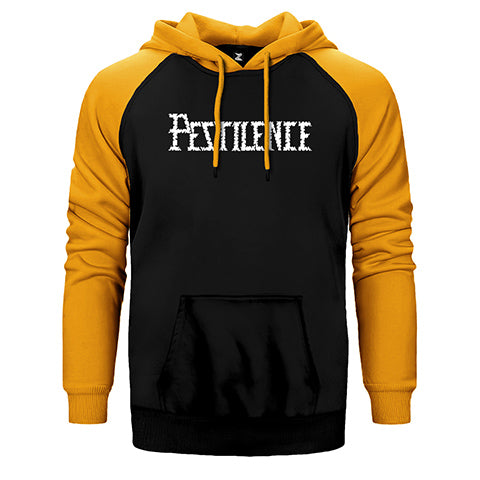 Pestilence Logo Çift Renk Reglan Kol Sweatshirt / Hoodie