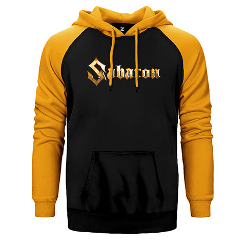 Sabaton Logo Gold Çift Renk Reglan Kol Sweatshirt / Hoodie