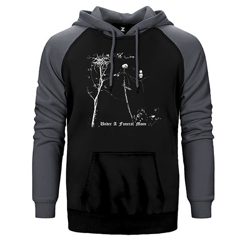 Darkthrone Under a Funeral Moon Çift Renk Reglan Kol Sweatshirt / Hoodie