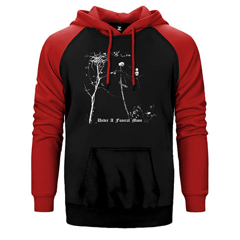 Darkthrone Under a Funeral Moon Çift Renk Reglan Kol Sweatshirt / Hoodie