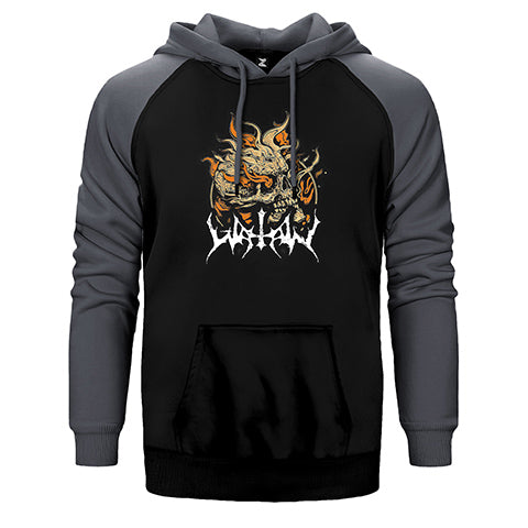 Watain Skull Çift Renk Reglan Kol Sweatshirt / Hoodie