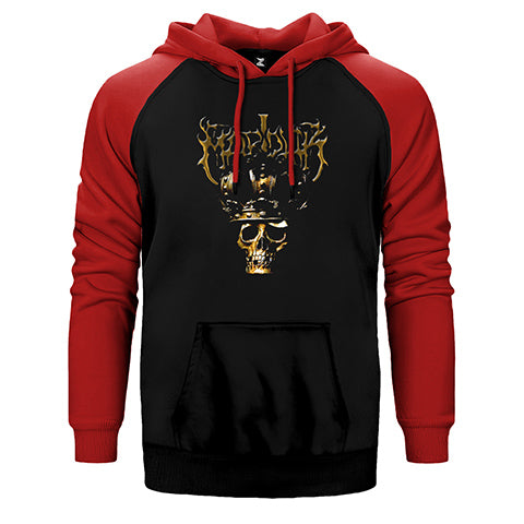 Marduk Skull Çift Renk Reglan Kol Sweatshirt / Hoodie