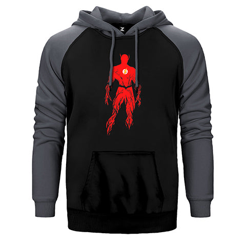 Flash Grunge Çift Renk Reglan Kol Sweatshirt / Hoodie