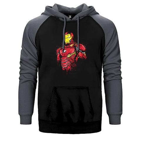 Ion Man Armor Çift Renk Reglan Kol Sweatshirt / Hoodie