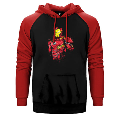 Ion Man Armor Çift Renk Reglan Kol Sweatshirt / Hoodie