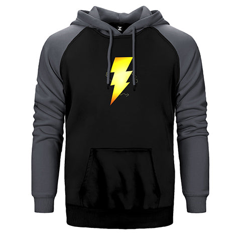 Shazam Logo Çift Renk Reglan Kol Sweatshirt / Hoodie