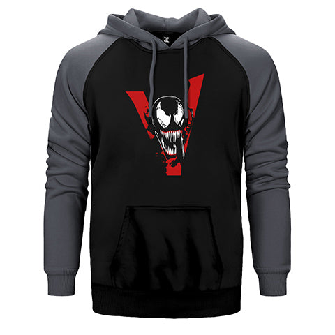 Venom V Çift Renk Reglan Kol Sweatshirt / Hoodie