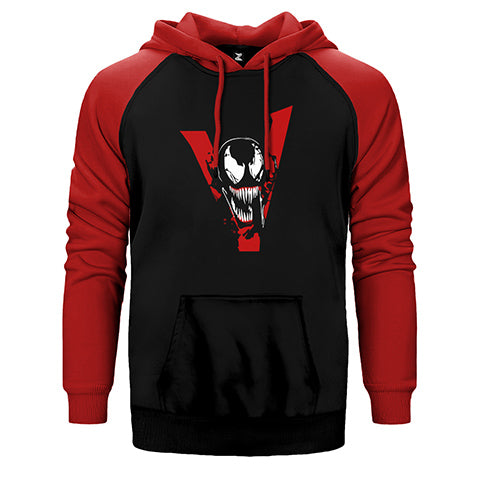Venom V Çift Renk Reglan Kol Sweatshirt / Hoodie