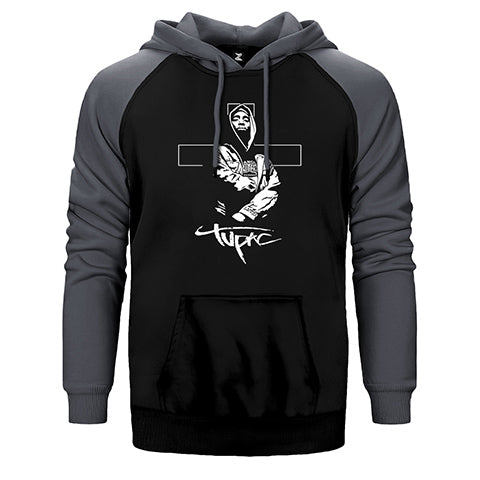 Tupac Angel Çift Renk Reglan Kol Sweatshirt / Hoodie