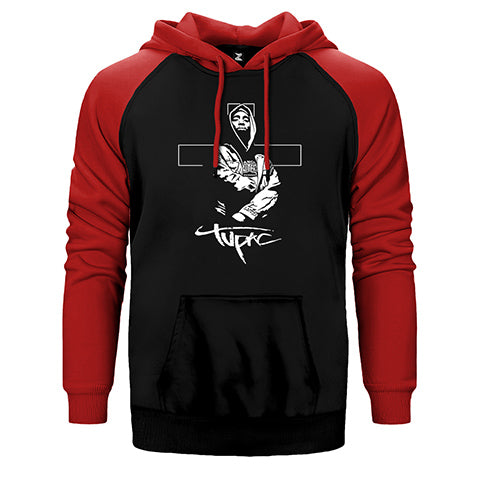 Tupac Angel Çift Renk Reglan Kol Sweatshirt / Hoodie