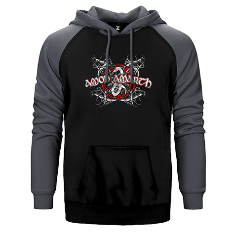 Amon Amarth Black and Red Çift Renk Reglan Kol Sweatshirt / Hoodie