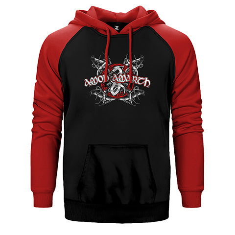 Amon Amarth Black and Red Çift Renk Reglan Kol Sweatshirt / Hoodie