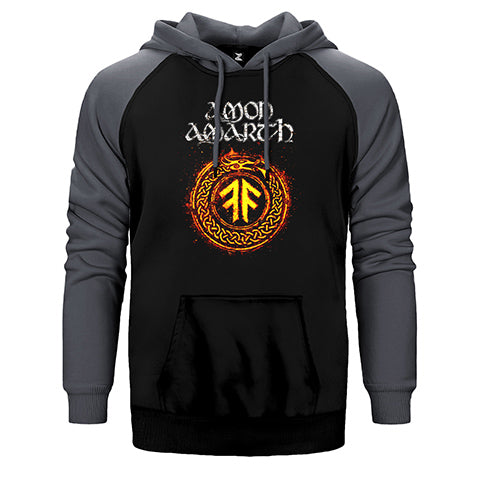 Amon Amarth Skull Çift Renk Reglan Kol Sweatshirt / Hoodie