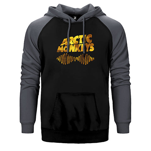 Arctic Monkeys Logo Wave Gold Çift Renk Reglan Kol Sweatshirt / Hoodie