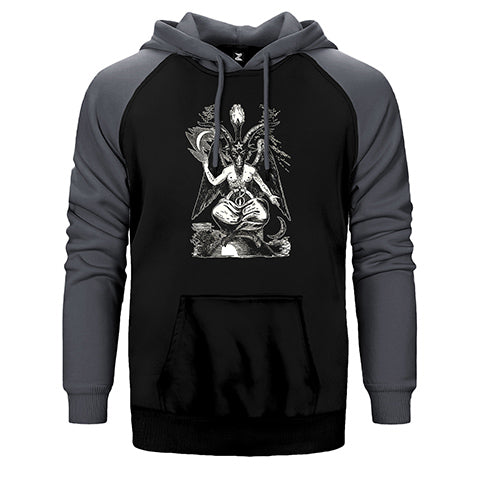 Baphomet Cliphas Levi Del Çift Renk Reglan Kol Sweatshirt / Hoodie