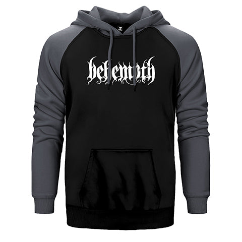 Behemoth Classic Logo Çift Renk Reglan Kol Sweatshirt / Hoodie