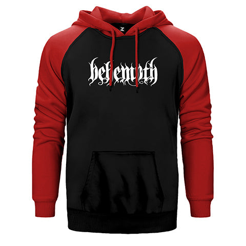 Behemoth Classic Logo Çift Renk Reglan Kol Sweatshirt / Hoodie