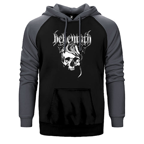 Behemoth Skull Çift Renk Reglan Kol Sweatshirt / Hoodie