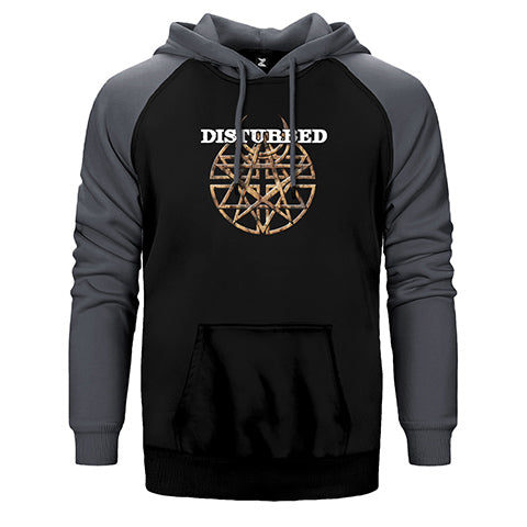 Disturbed Logo 2 Çift Renk Reglan Kol Sweatshirt / Hoodie