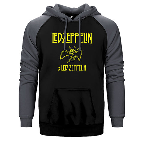 Led Zeppelin Angel Çift Renk Reglan Kol Sweatshirt / Hoodie