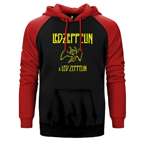 Led Zeppelin Angel Çift Renk Reglan Kol Sweatshirt / Hoodie