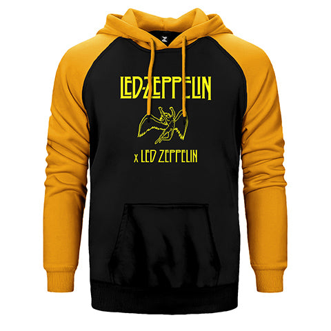 Led Zeppelin Angel Çift Renk Reglan Kol Sweatshirt / Hoodie