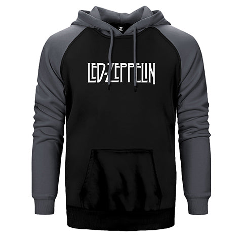 Led Zeppelin Logo Çift Renk Reglan Kol Sweatshirt / Hoodie