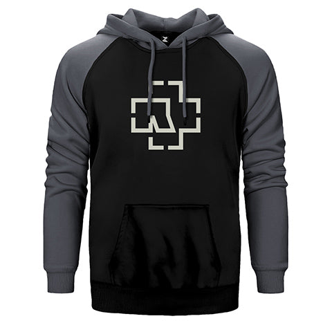 Rammstein Logo Çift Renk Reglan Kol Sweatshirt / Hoodie