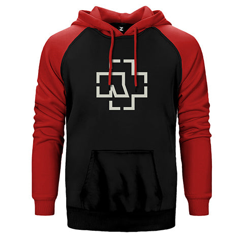 Rammstein Logo Çift Renk Reglan Kol Sweatshirt / Hoodie