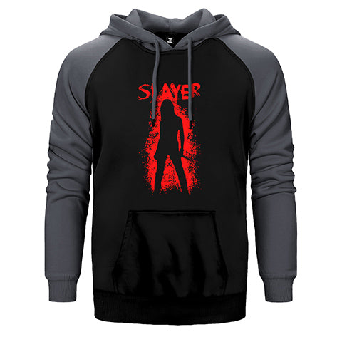 Slayer Shadow Man Çift Renk Reglan Kol Sweatshirt / Hoodie