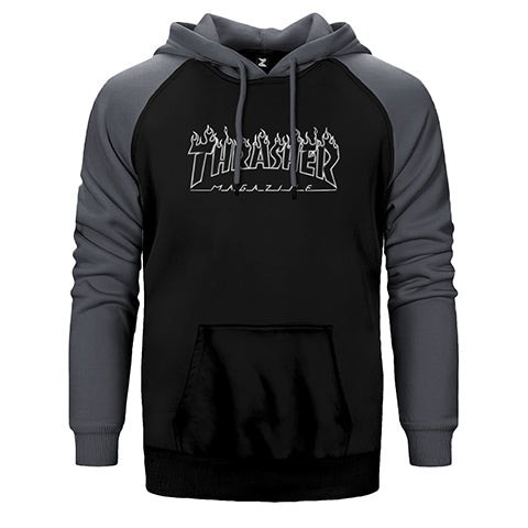 Thrasher White Çift Renk Reglan Kol Sweatshirt / Hoodie