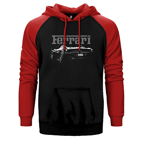 Ferrari Ghost Çift Renk Reglan Kol Sweatshirt / Hoodie
