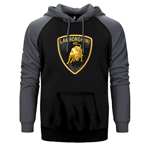 Lamborghini Logo 2 Çift Renk Reglan Kol Sweatshirt / Hoodie