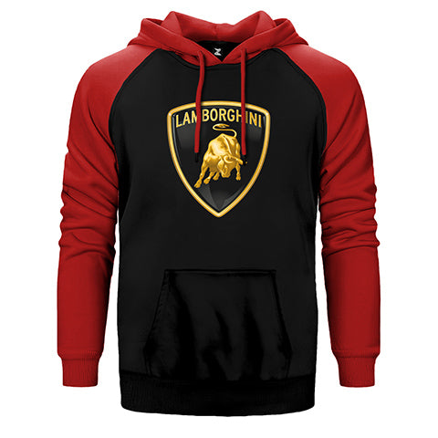 Lamborghini Logo 2 Çift Renk Reglan Kol Sweatshirt / Hoodie