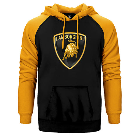 Lamborghini Logo 2 Çift Renk Reglan Kol Sweatshirt / Hoodie