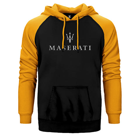 Maserati Logo Çift Renk Reglan Kol Sweatshirt / Hoodie