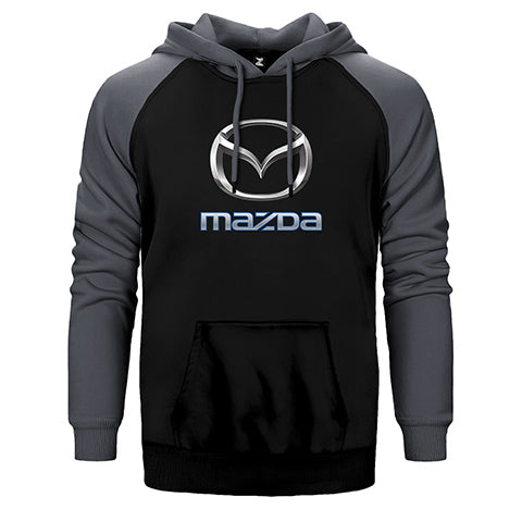 Mazda Logo Çift Renk Reglan Kol Sweatshirt / Hoodie