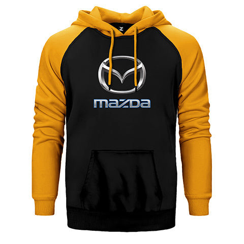 Mazda Logo Çift Renk Reglan Kol Sweatshirt / Hoodie