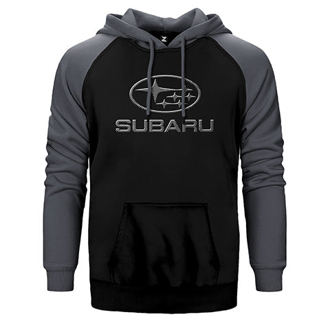 Subaru Carbon Fiber Çift Renk Reglan Kol Sweatshirt / Hoodie