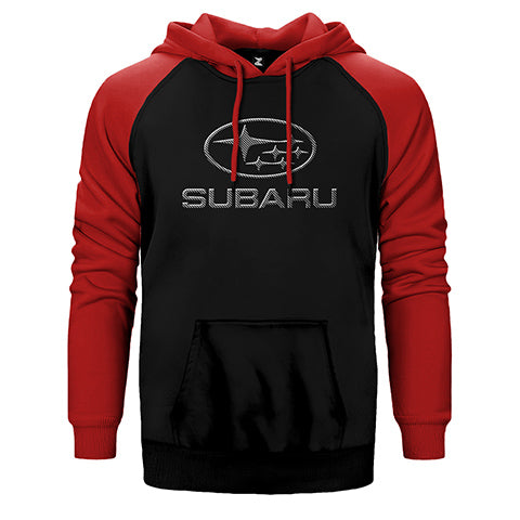 Subaru Carbon Fiber Çift Renk Reglan Kol Sweatshirt / Hoodie