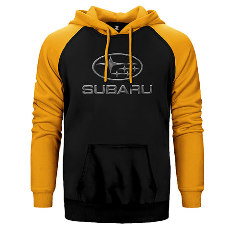 Subaru Carbon Fiber Çift Renk Reglan Kol Sweatshirt / Hoodie