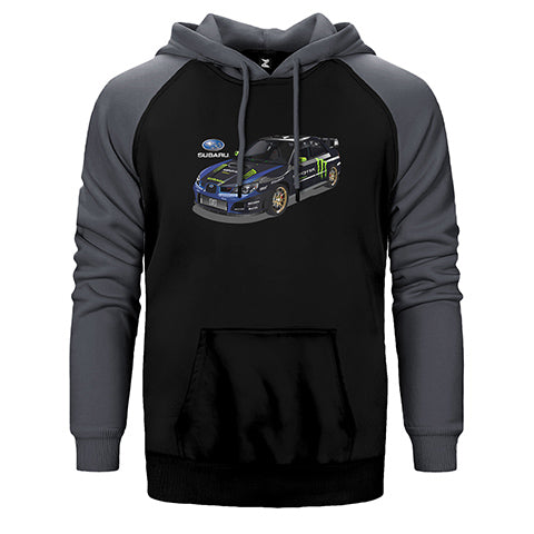 Subaru Monster Çift Renk Reglan Kol Sweatshirt / Hoodie