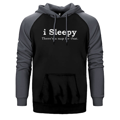 I Sleepy Çift Renk Reglan Kol Sweatshirt / Hoodie
