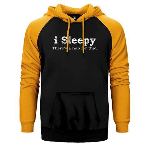 I Sleepy Çift Renk Reglan Kol Sweatshirt / Hoodie