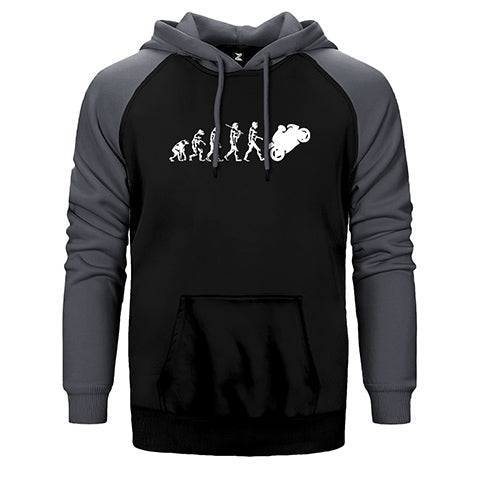 Motocycle Evolution Çift Renk Reglan Kol Sweatshirt / Hoodie